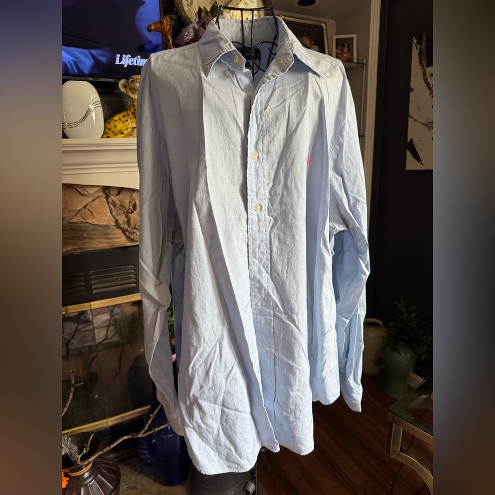 Ralph Lauren MEN’S Light Blue Casual Button Down Shirt XXL